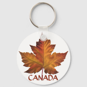 Canada Souvenir Sleutelhanger Gold Chrome Maple Le