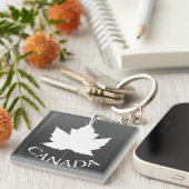 Canada Souvenir Sleutelhanger White Maple Leaf (Voorkant Rechts)