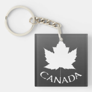Canada Souvenir Sleutelhanger White Maple Leaf