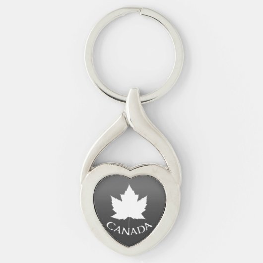 Canada Souvenir Sleutelhanger White Maple Leaf (Voorkant)