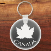 Canada Souvenir Sleutelhanger White Maple Leaf (Voorkant)