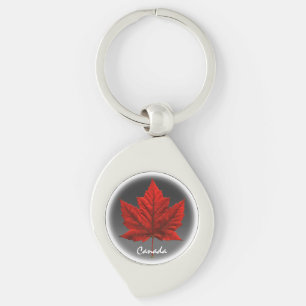 Canada Souvenir Sleutelhanger White Maple Leaf Gif