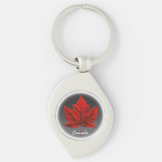 Canada Souvenir Sleutelhanger White Maple Leaf Gif (Voorkant)