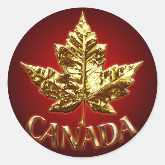 Canada Souvenir Stickers Gold Maple Leaf Stickers (Voorkant)