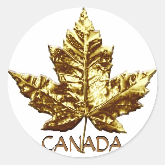 Canada Souvenir Stickers Gold Maple Leaf Stickers (Voorkant)