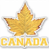 Canada Souvenir Stickers Sporty Maple Leaf Decal (Voorkant)