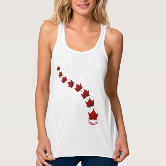Canada Souvenir Tanktop Canada Maple Leaf Topjes (Voorkant)