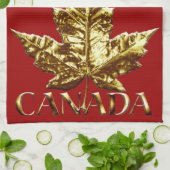 Canada Souvenir Towel Gold Canada Tea Towel Theedoek (Gevouwen)