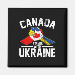 Canada Staat Met Oekraïne Oekraïens Canadese Vlag Magneet