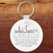 Canada Stylized Skyline Custom Slogan Sleutelhange Sleutelhanger (Voorkant)