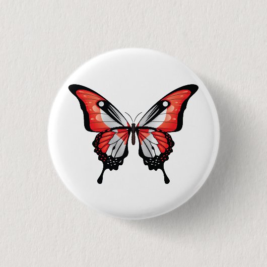 Canada Swallowtail Vlinder Vlag Sticker Ronde Button 3,2 Cm (Voorkant)