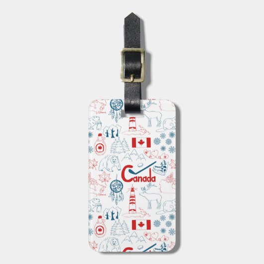 Canada | Symbolen Patroon Bagagelabel (Voorkant verticaal)