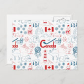 Canada | Symbolen Patroon Briefkaart (Voorkant / Achterkant)