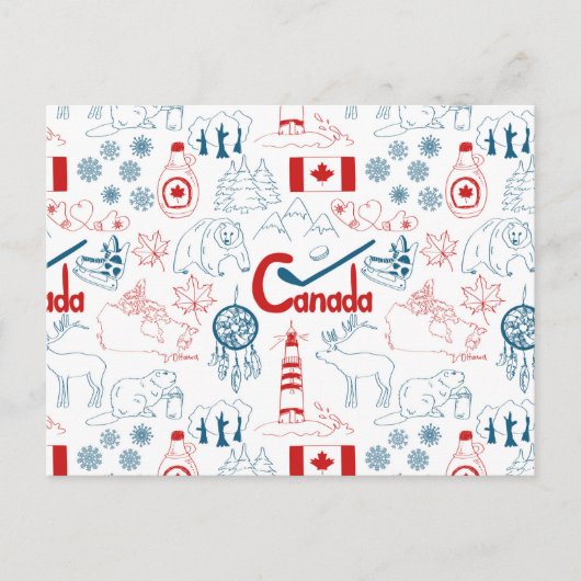 Canada | Symbolen Patroon Briefkaart (Voorkant)
