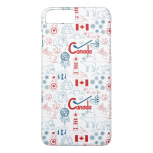 Canada   Symbolen Patroon iPhone 8 Plus / 7 Plus Hoesje