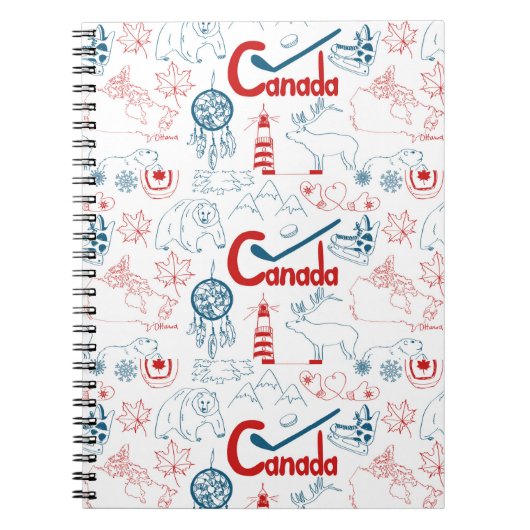 Canada | Symbolen Patroon Notitieboek (Voorkant)
