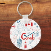 Canada | Symbolen Patroon Sleutelhanger (Voorkant)