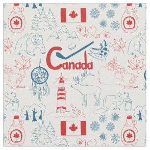 Canada Symbolen Patroon Stof
