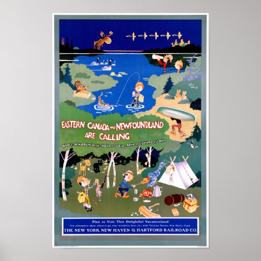 Canada Terre-Neuve Poster Vintage voyage restauré (Devant)