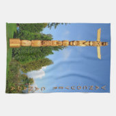 Canada Towel Native Totem Pole Vancouver Tea Towel Theedoek (Horizontaal)