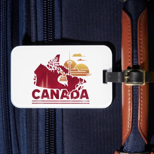  Canada Travel Landkaart Maple Leaf Bagagelabel (Voorkant Insitu 4)