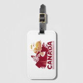  Canada Travel Landkaart Maple Leaf Bagagelabel (Voorkant (verticaal))