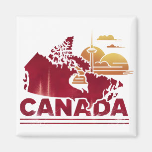 Canada Travel Landkaart Maple Leaf Magneet