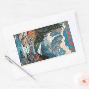 Canada Travel Poster Rechthoekige Sticker