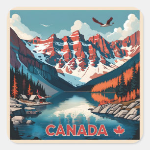 Canada Travel Poster Vierkante Sticker