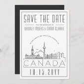 Canada Trouwdag Stijlvolle Silhouet Save the Date Kaart (Voorkant / Achterkant)