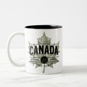 Canada True North Strong en Free Tweekleurige Koffiemok