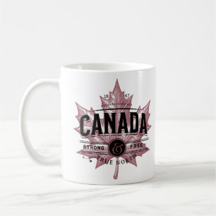 Canada True North Strong en gratis esdoornblad Koffiemok