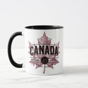 Canada True North Strong en gratis esdoornblad Mok