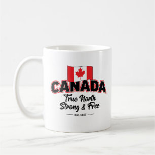 "Canada True North Strong & Free Est. 1867" (33,02 Koffiemok