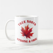 Canada True North Strong & Free Maple Leaf Koffiemok (Links)