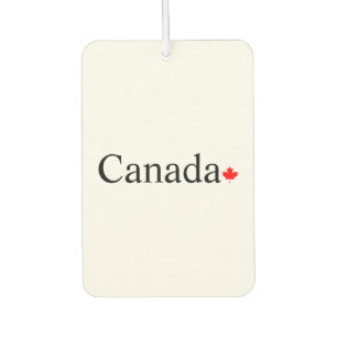 Canada typografie met rode esdoorn blad luchtverfrisser