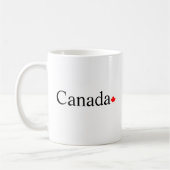Canada typografie met rode esdoornblad patriottisc koffiemok (Links)