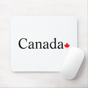 Canada typografie met rood esdoornblad wit muismat