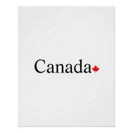 Canada typografie met rood esdoornblad wit perfect poster