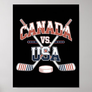 Canada Usa IJshockey Wedstrijd Canadese Amerikaans Poster