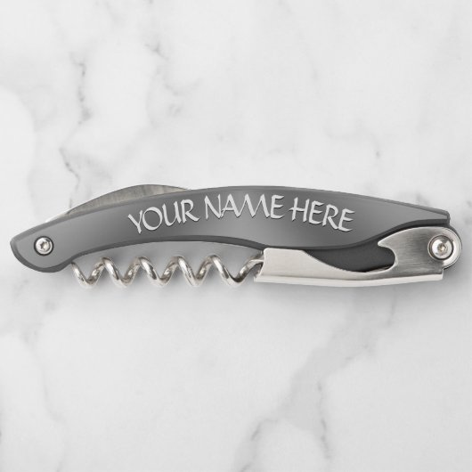 Canada / USA Kurkentrekker Custom Silver Bottle Op (Achterkant)