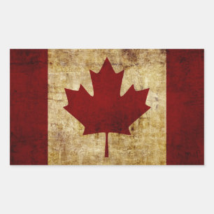 Canada / vergruisde Vlag Rechthoekige Sticker