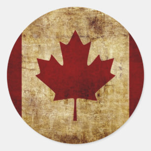 Canada / vergruisde Vlag Ronde Sticker