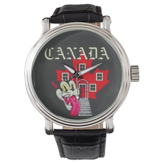 CANADA VINTAGE CAT HORLOGE (Voorkant)