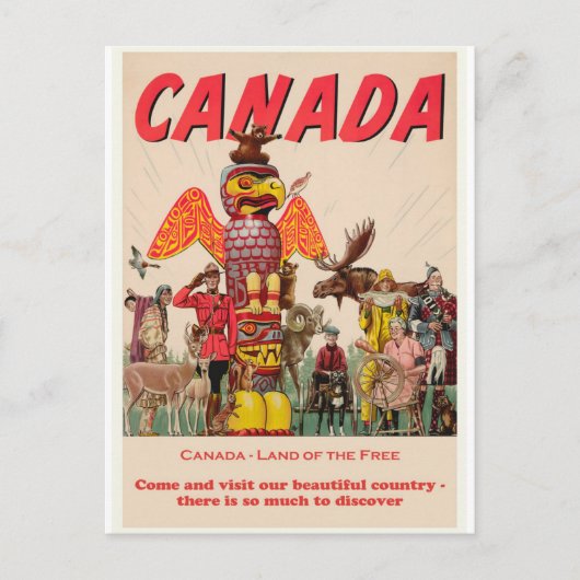 Canada Vintage Travel Briefkaart (Voorkant)