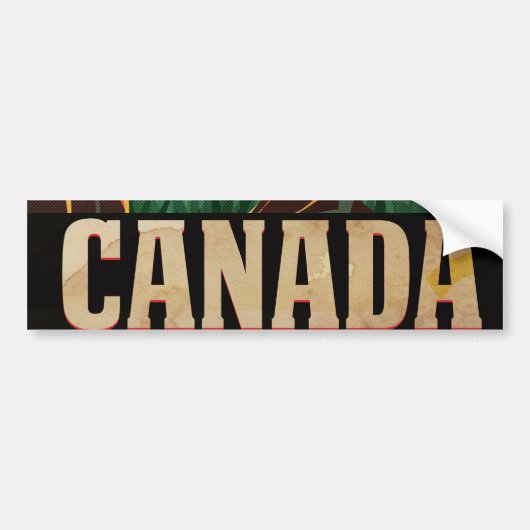 Canada Vintage Travel Poster Bumpersticker (Voorkant)