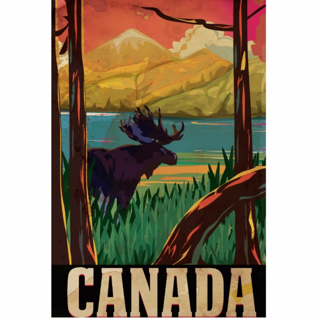 Canada Vintage Travel Poster Staand Fotobeeldje (Voorkant)