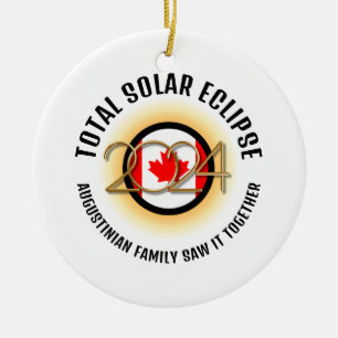 CANADA Vlag 2024 TOTAAL ZONSVERDUISTERING Souvenir Keramisch Ornament