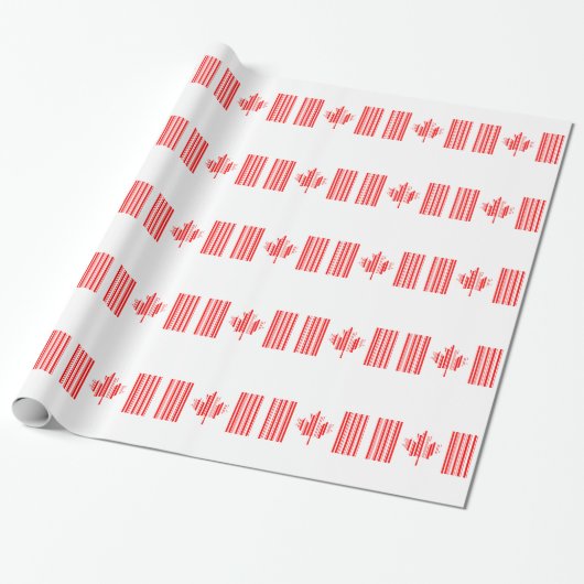 CANADA VLAG BAR CODE Canadese Barcode Cadeaupapier (Uitgerold)