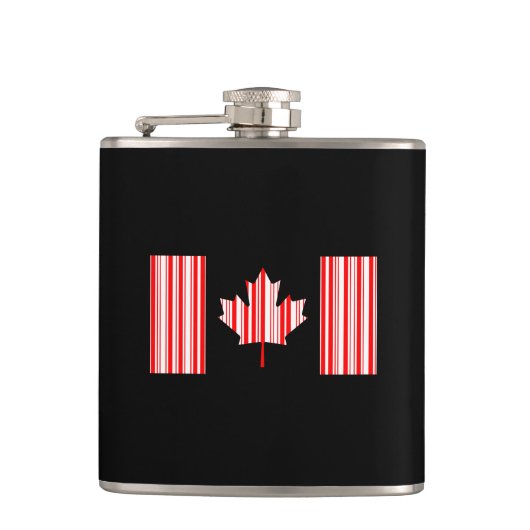 CANADA VLAG BAR CODE Canadese Barcode Heupfles (Voorkant)